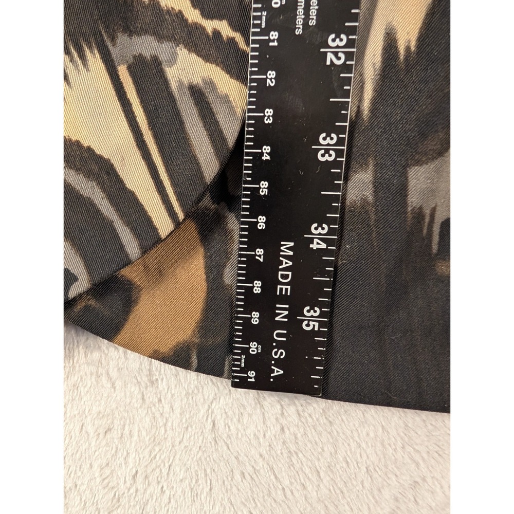 Sleeveless Black Print Dress V-neck Surplice Bodice Belted Wrap Skirt Size 10P - Picture 11 of 11